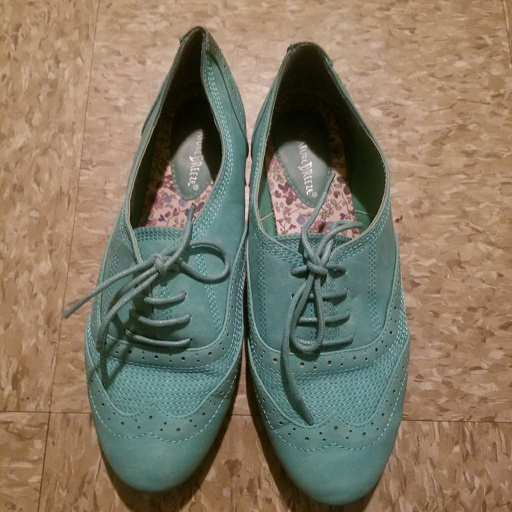 Teal Oxford Shoes 8.5